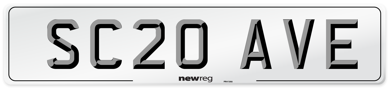 SC20 AVE Number Plate from New Reg